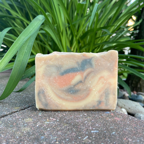 patchouli soap bar with swirls of natural colors